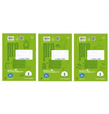 Notizblock 040741003, Lineatur 3 | doppellinien / Lineatur 3, A5, 90g, grün, 40 Blatt